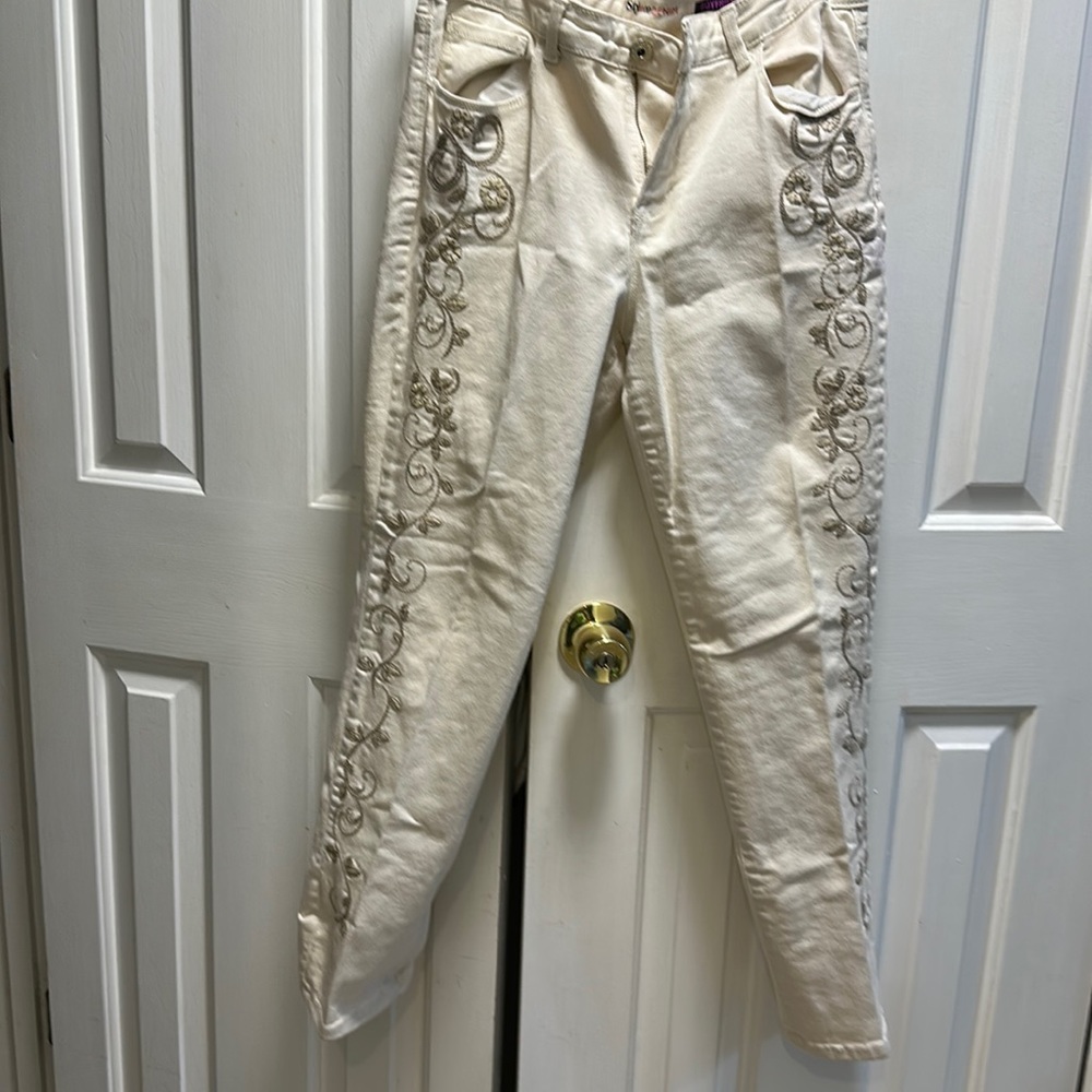 Embroidered Denim Jeans